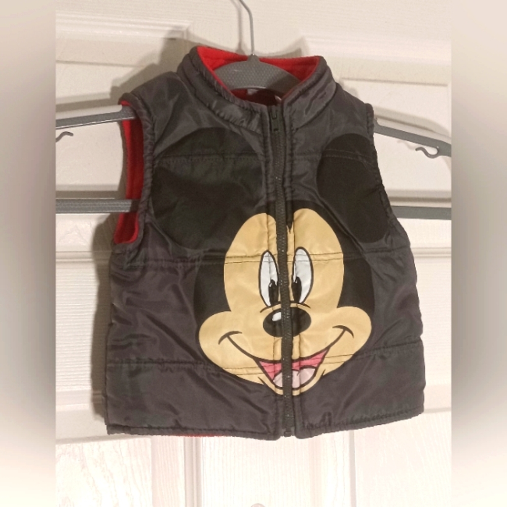 Puffer Vest 12M Mickey Mouse Disney Fleece Lining